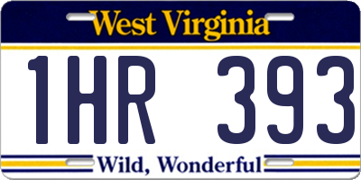 WV license plate 1HR393