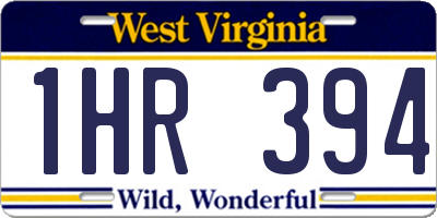 WV license plate 1HR394