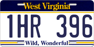 WV license plate 1HR396