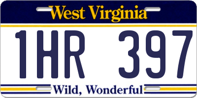 WV license plate 1HR397