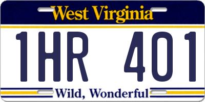 WV license plate 1HR401