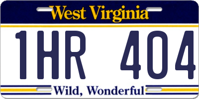 WV license plate 1HR404