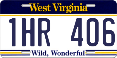 WV license plate 1HR406