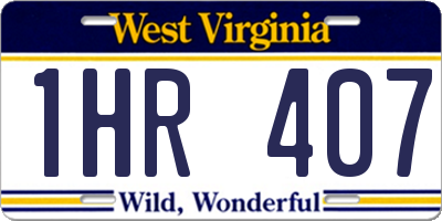 WV license plate 1HR407