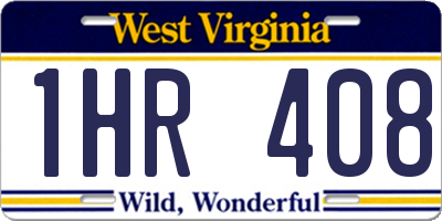 WV license plate 1HR408