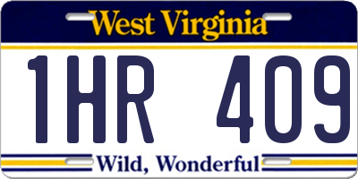 WV license plate 1HR409