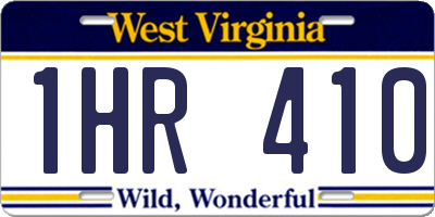 WV license plate 1HR410