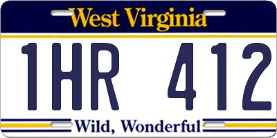WV license plate 1HR412