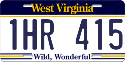 WV license plate 1HR415