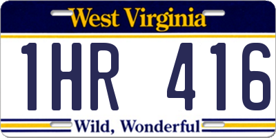 WV license plate 1HR416