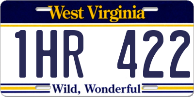 WV license plate 1HR422