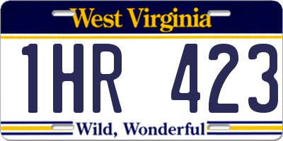 WV license plate 1HR423