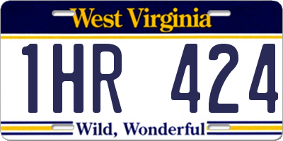 WV license plate 1HR424
