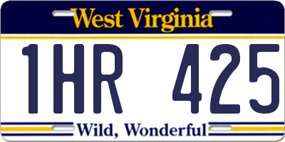 WV license plate 1HR425