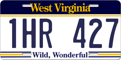 WV license plate 1HR427
