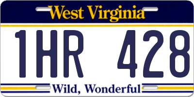 WV license plate 1HR428