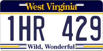 WV license plate 1HR429