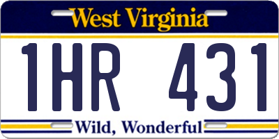 WV license plate 1HR431