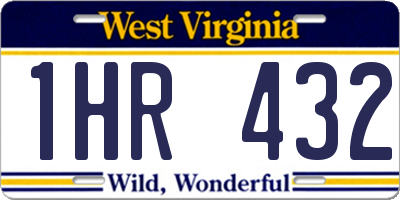 WV license plate 1HR432