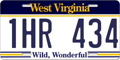 WV license plate 1HR434