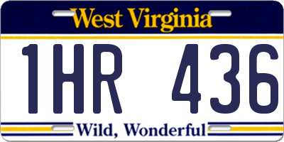 WV license plate 1HR436