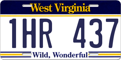 WV license plate 1HR437