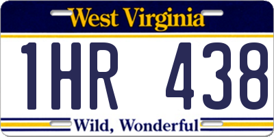 WV license plate 1HR438