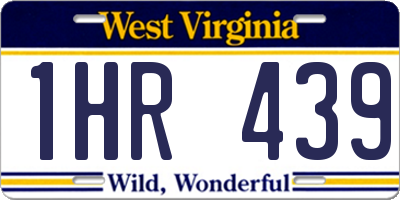 WV license plate 1HR439
