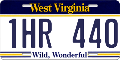 WV license plate 1HR440