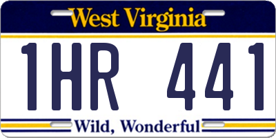 WV license plate 1HR441