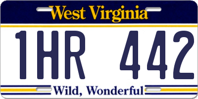WV license plate 1HR442