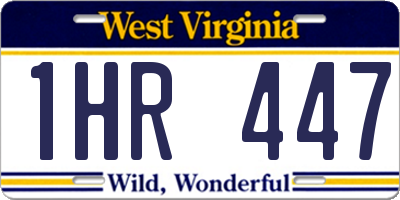 WV license plate 1HR447