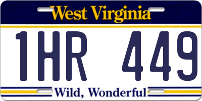 WV license plate 1HR449