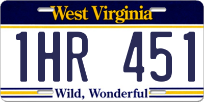 WV license plate 1HR451