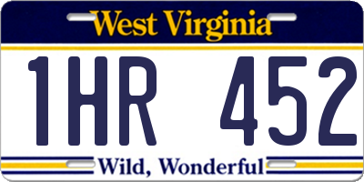 WV license plate 1HR452