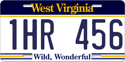 WV license plate 1HR456