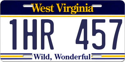 WV license plate 1HR457