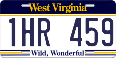 WV license plate 1HR459