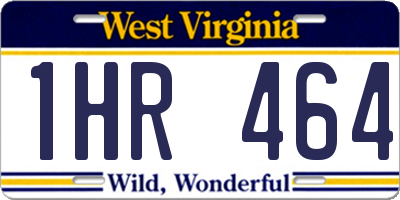 WV license plate 1HR464