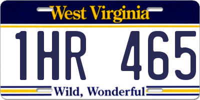 WV license plate 1HR465