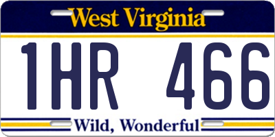 WV license plate 1HR466
