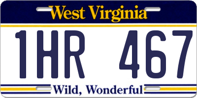 WV license plate 1HR467