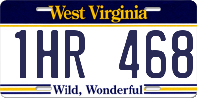 WV license plate 1HR468