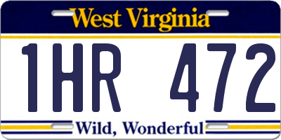 WV license plate 1HR472