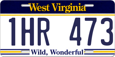 WV license plate 1HR473