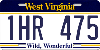 WV license plate 1HR475