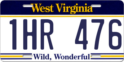 WV license plate 1HR476
