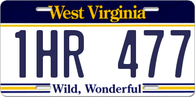 WV license plate 1HR477
