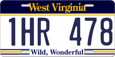 WV license plate 1HR478