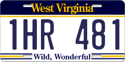 WV license plate 1HR481